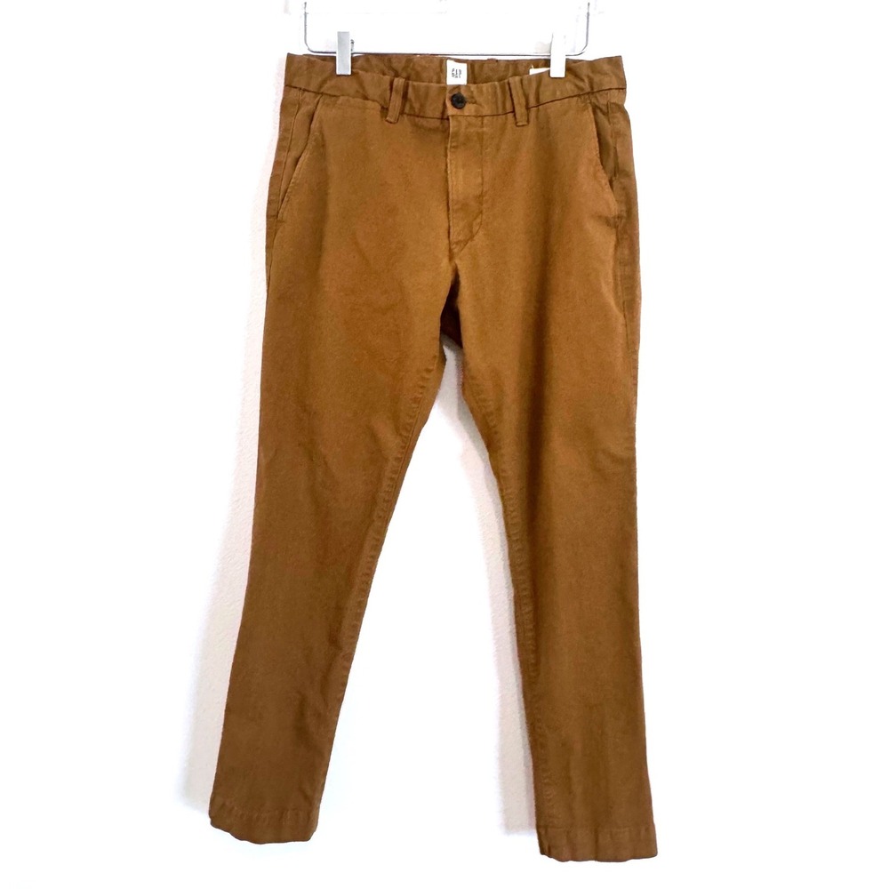 GAP - Men's Vintage Wash Slim Fit Chino Khaki Pants - Palomino Brown